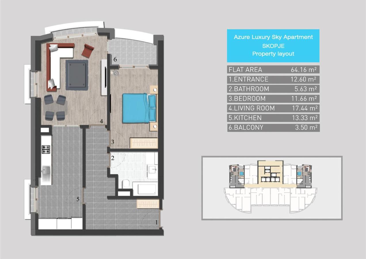 Azure Luxury Sky Apartment Skopie Exterior foto